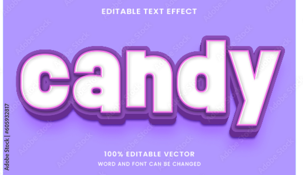3d cute candy playful text style effect template editable text effect 3d cute candy playful text style effect template editable text effect