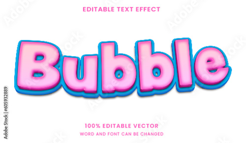 bubble chewing bubblegum pink graphic style editable text effect