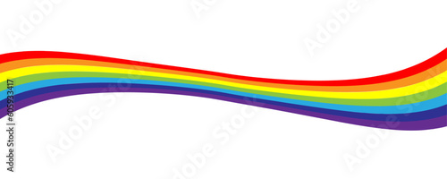 Multicoloured rainbow stripes isolated, rainbow wave on white and transparent background