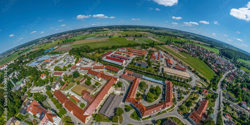 Ausblick auf Ursberg in Schwaben und die sozialen Einrichtungen und Werkstätten