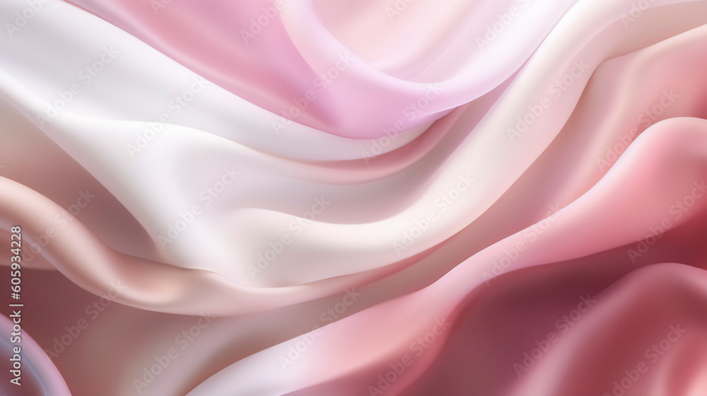 Fototapeta premium Pink and white soft silk background - Generative AI