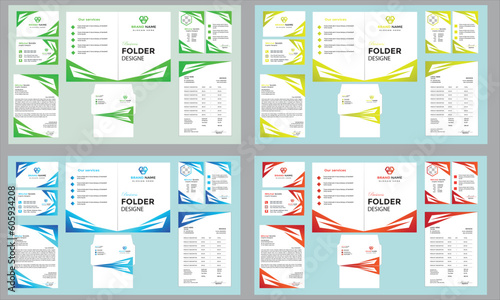uniqu flat real estate stationery design template, stylish business stationery items set with a bundle.
 corporate identity template design with color geometric elements. Business stationery, corporat