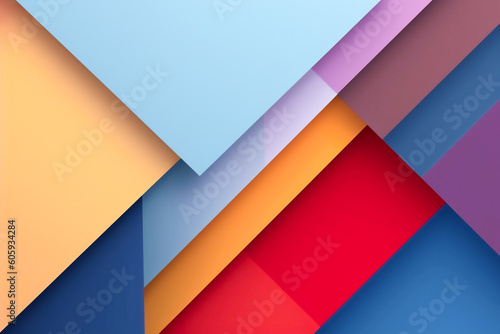 Colorful material design background of origami shape. Abstract 3d illustration. Generated AI