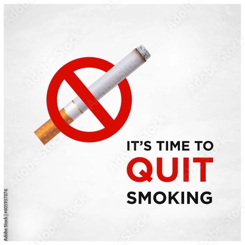 Quit Smoking Poster, World No Tobacco Day, May 31st, Social Media Creative Template Design Vector