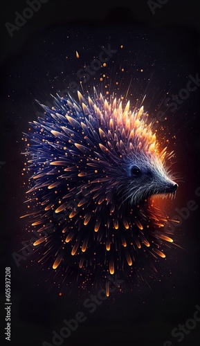 a hedgehog head with a galaxy background © Sndor