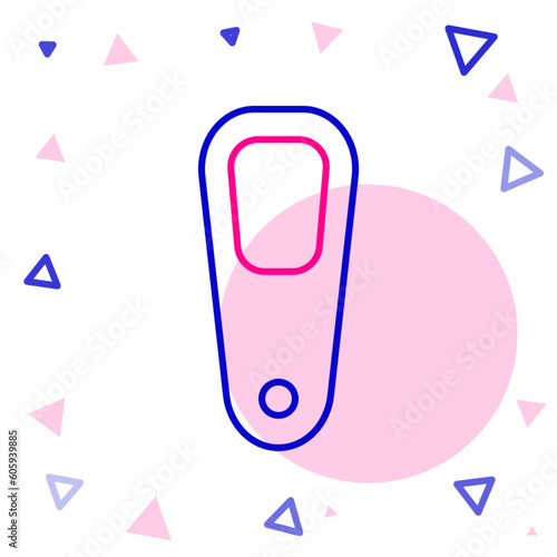 Line Pumice for feet icon isolated on white background. Foot cleaning. Skin beauty cosmetology leg care. Colorful outline concept. Vector