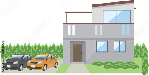 二階建て住宅のイメージイラスト