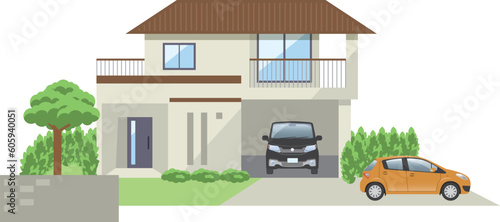 二階建て住宅のイメージイラスト