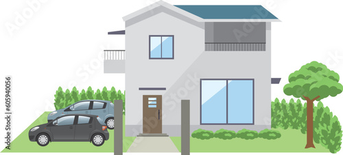 二階建て住宅のイメージイラスト