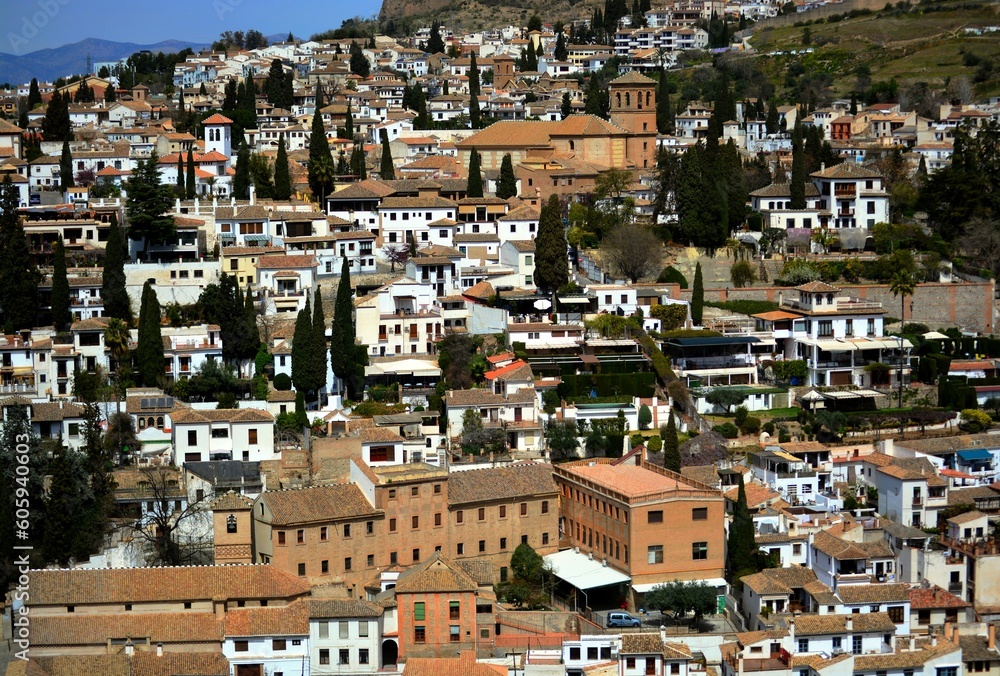 Vue panoramique sur l'Albaicín en Andalousie, Grenade, Espagne, Europe 20