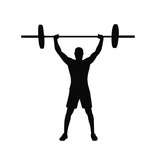 Weight lifting, man and woman lifting barbells