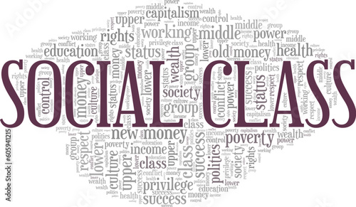 Social Class word cloud conceptual design isolated on white background.