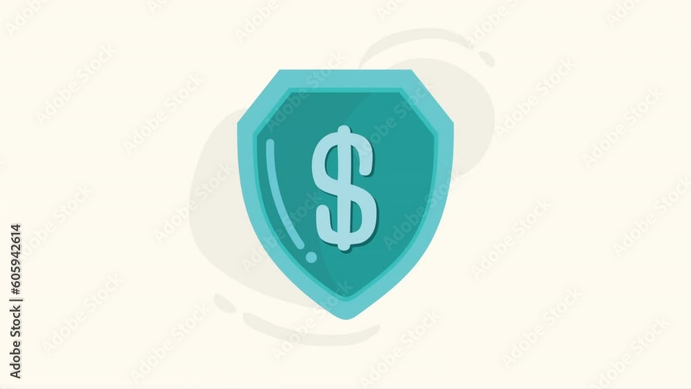 shield with money symbol insurance service animation shield with money symbol insurance service animation