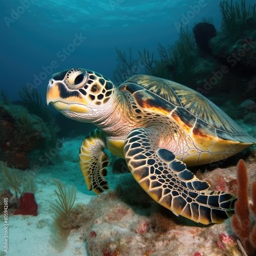 turtle swimming in the sea