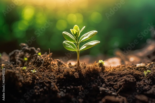 Wallpaper Mural Bathed in golden rays, a small tree flourishes under the nurturing touch of sunlight, epitomizing the cycle of life. Torontodigital.ca