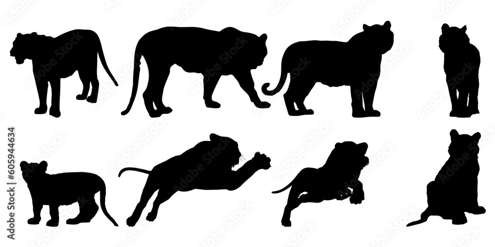 Silhouettes Of Tigers