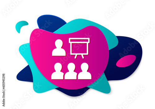 Color Training, presentation icon isolated on white background. Abstract banner with liquid shapes. Vector