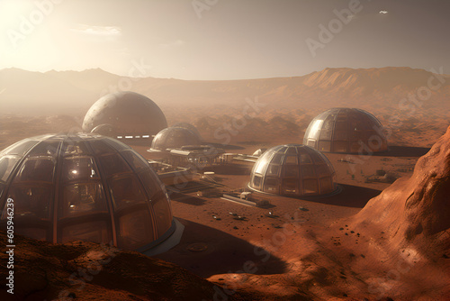 A colony of colonizers on Mars  Generative AI 1