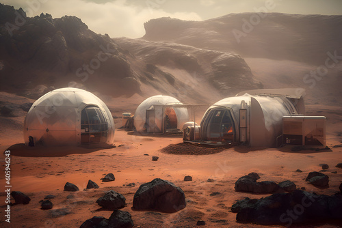 A colony of colonizers on Mars, Generative AI 3 photo