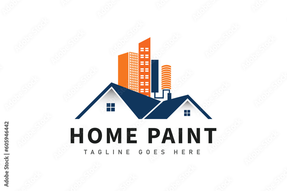 Real estate home paint logo and house logo template design
Real estate home paint logo and house logo template design