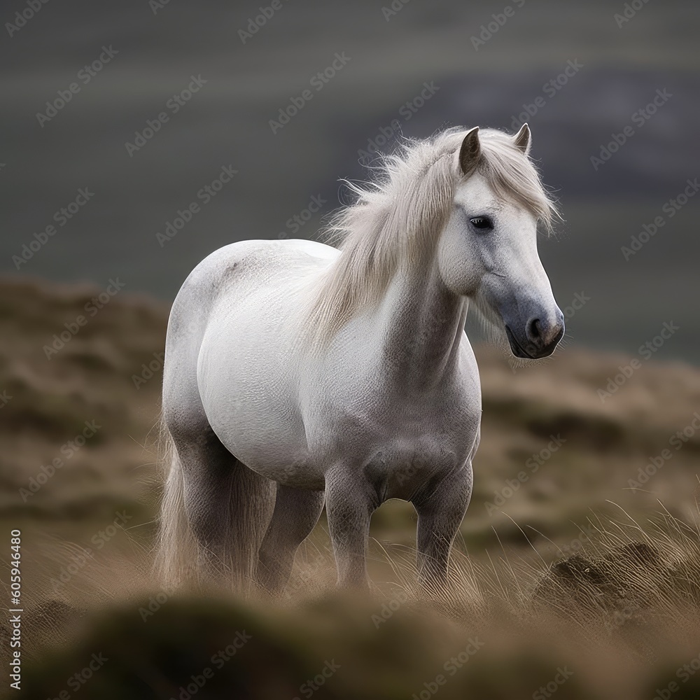 white horse on the meadow white horse on the meadow