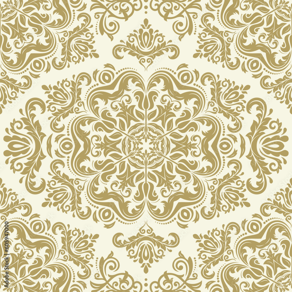 Fototapeta premium Orient vector classic golden pattern. Seamless abstract background with vintage elements. Orient pattern. Ornament for wallpapers and packaging
