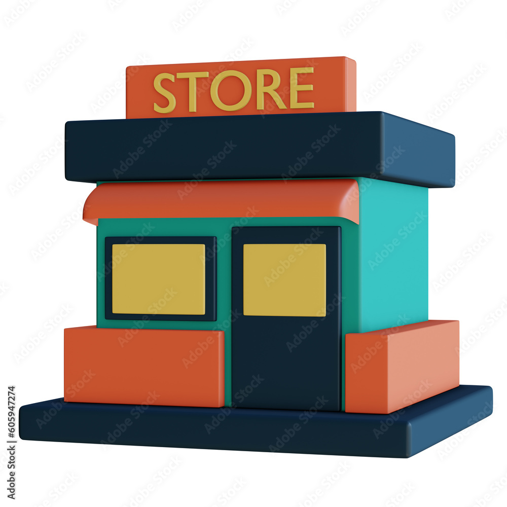 Store with sale 3d rendering icon Store with sale 3d rendering icon