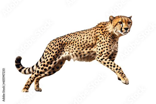 A cheetah isolated on transparent background - Generative AI