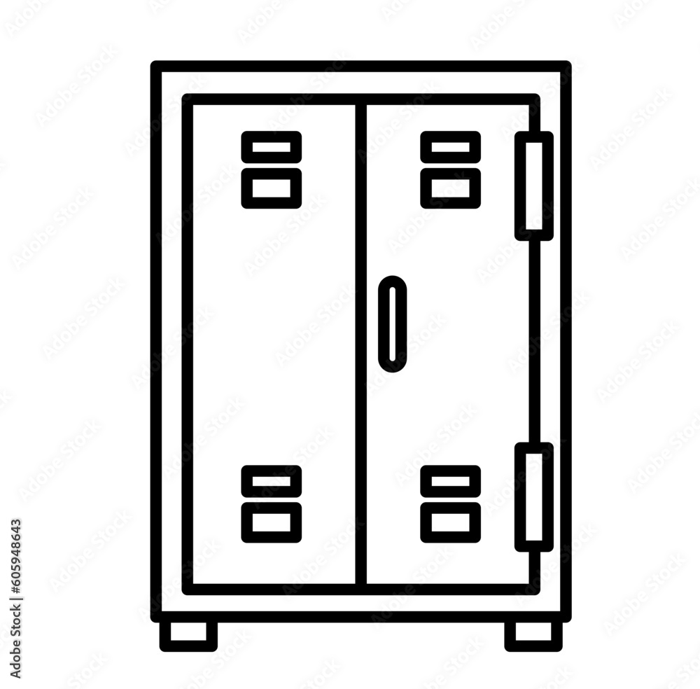 Locker back to school cartoon outline icon Locker back to school cartoon outline icon