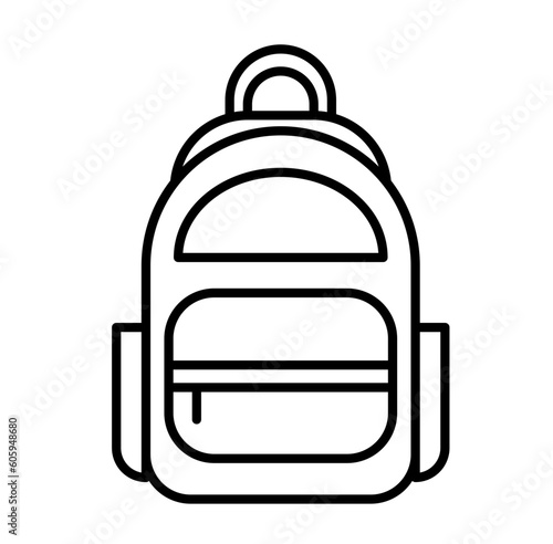 Backpack back to school cartoon outline icon