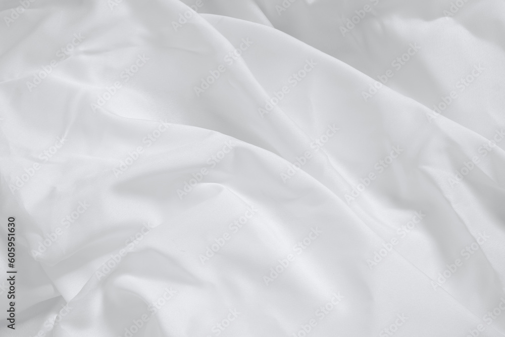 Soft focus white smooth ripple linen fabric on detail texture background Soft focus white smooth ripple linen fabric on detail texture background