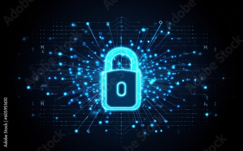 Wallpaper Mural information system cyberspace security lock network digital technology protection cyber. Generative AI. Torontodigital.ca