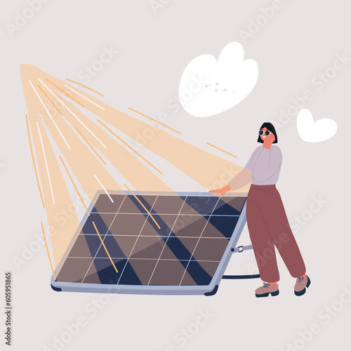 Vector illustration of solar panel power