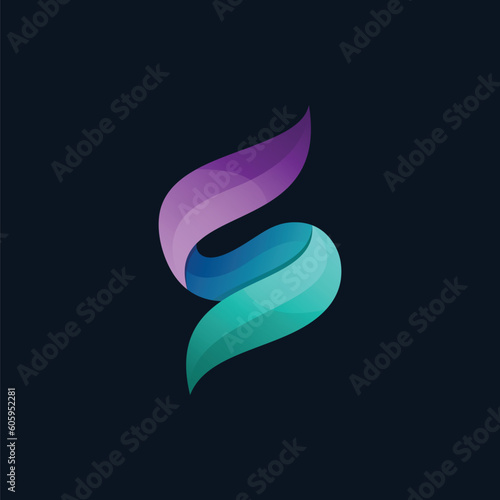 Abstract letter s gradient colorful logo vector icon illustration