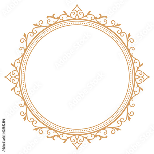Circle vintage frame round flourish label vector