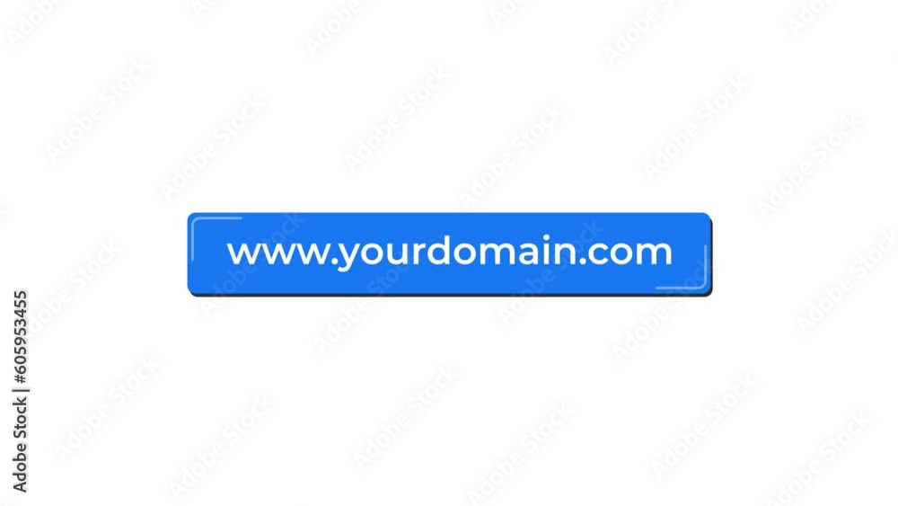 yourdomain animated text button. Luma matte with transparent background 4K resolution