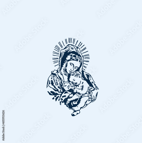 HIGH QUALITY MOTHER MARIA VECTOR FOR HOME WALL DESIGN, T-shirts and tattoos