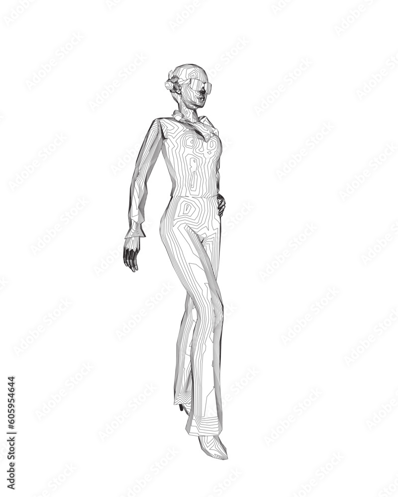 The contour of a girl in sunglasses stands with her leg forward and her hand on her hip. Silhouette standing woman in sunglasses. Stylized contemporary portrait model. Girl in trendy clothes. Vector. The contour of a girl in sunglasses stands with her leg forward and her hand on her hip. Silhouette standing woman in sunglasses. Stylized contemporary portrait model. Girl in trendy clothes. Vector.