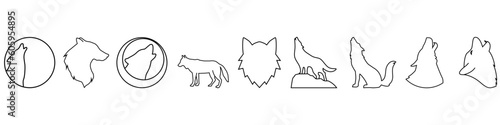 Wolf icon vector set. animals illustration sign collection. wild life symbol.