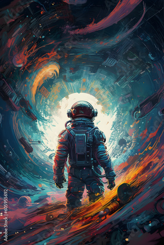 Astronaut in vortex