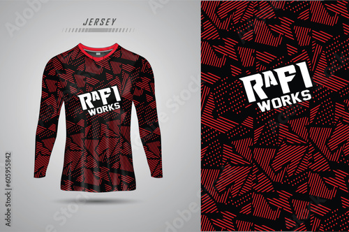 Vector long sleeve t-shirt template, racing jersey design, soccer jersey photo