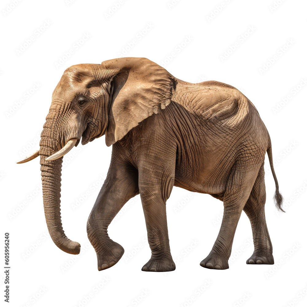 elephant on a transparant background, PNG, Generative Ai