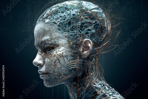 Futuristic photo of artificial intelligence created with Generative AI technology