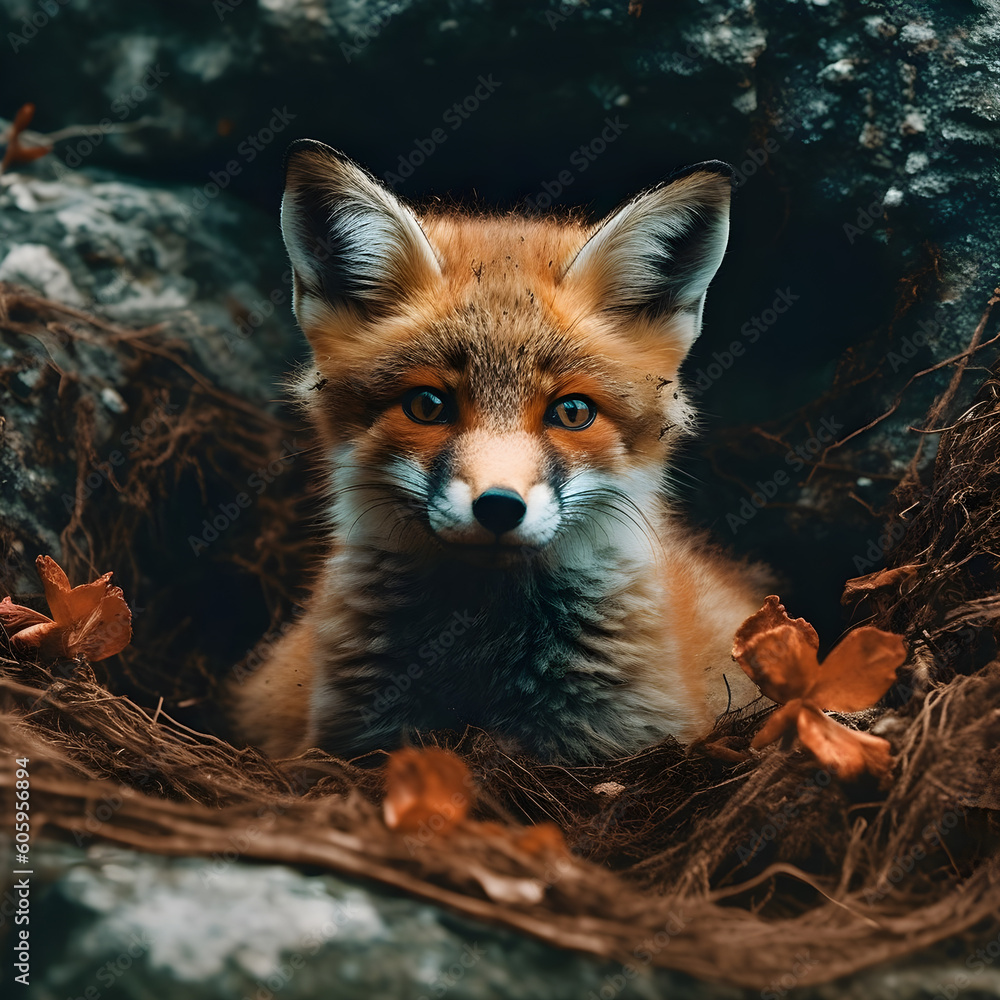 red fox cub red fox cub