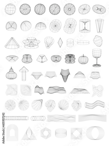 3D shape form y2k millennium  background wall art clipart poster splash screen backdrop render abstract futuristic