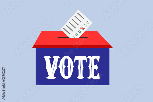 Election Ballot Paper casting Into Voting Box. election candidate vote ballot cast. Political election presidential election voting booth polling station. voting process election day.