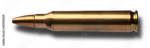 Obraz na płótnie Shadow below AR=15 rifle ammo with a hollow point bullet w salonie