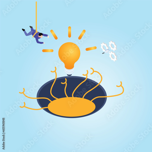 Thieves steal ideas, business idea isometric 3d vector illustration concept for banner, website, illustration, landing page, flyer, etc.