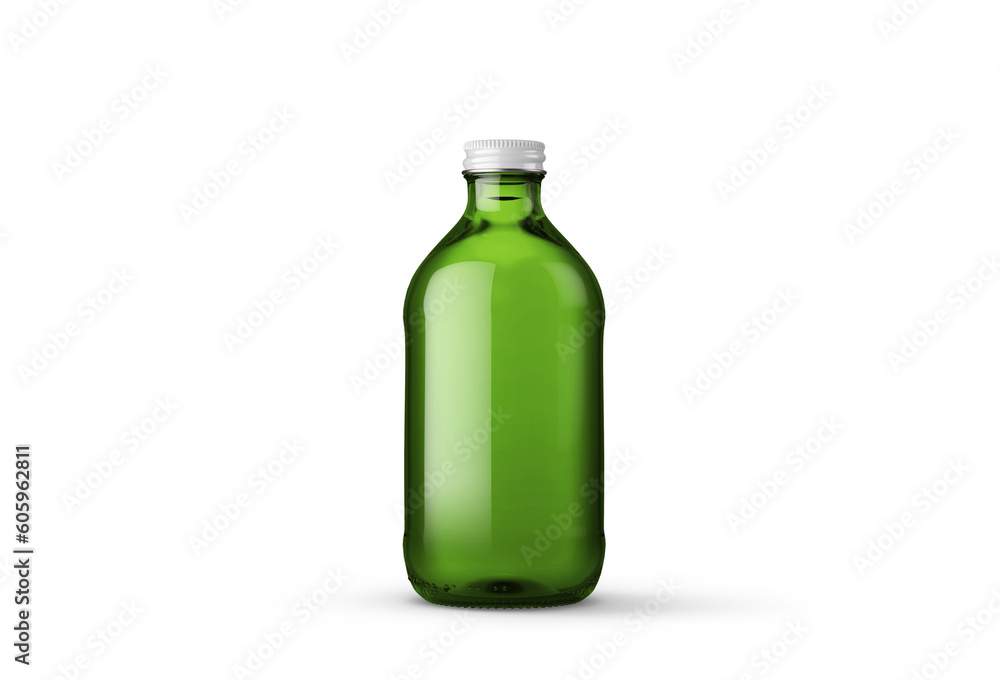 Green Beer Glass Bottles 3D Rendering Green Beer Glass Bottles 3D Rendering