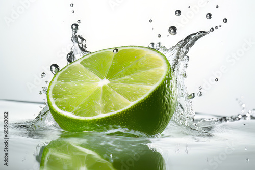 Lime Splash in water